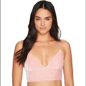 Spiritual Gangster Pink Om Namaste Velvet Bralette